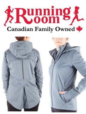 NWT Running Room Light Grey Hooded Softshell Jacket
